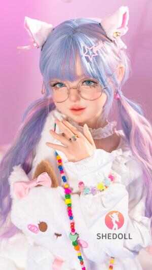 SHEDOLL ヤオヤオ 145cm 爆乳Gカップ 猫耳ツインテール眼鏡娘｜純白ロリータ着衣+ニーソ｜植毛･口腔チャネル･1:1複製｜メロウ体験/二次元嫁